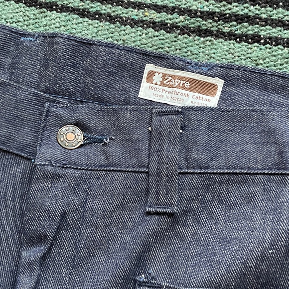 Vintage zayre dark wash 1970s straight with flat denim jeans 36 x 31 - Picture 2 of 5